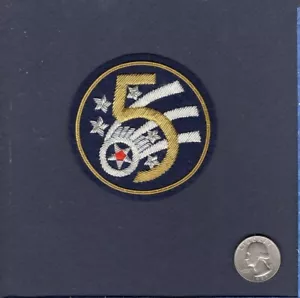 5th Air Force WW2 Bullion AAC Army Air Corps Force USAF Squadron Uniform Patch - Picture 1 of 1