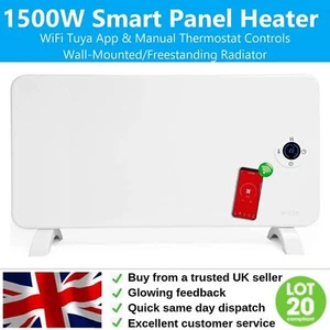 Tuya Smart Panel Heater WiFi Thermostat Wall Mounted Freestanding Radiator 1500W - Picture 1 of 11