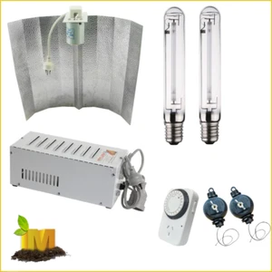 2 set of 600w Magnetic Ballast Bat Wing combo with HPS+MH lamps & Timer hanger - Picture 1 of 10