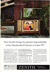 Print Ad Zenith Handcrafted Chassis to Color TV Vintage c1962 - Picture 1 of 1