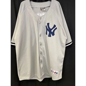 Majestic Men's Derek Jeter #2 NY Yankees Button up Jersey Gray Size XXL SKU 4814 - Picture 1 of 7