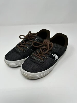 Zapatos informales de mezclilla/marrón para niños talla 2 M Polo Assn Helm de EE. UU. Foto 1 de 4