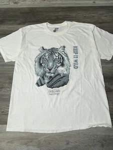 Vintage 90's Y2K Tiger Nature Keep It Wild San Diego Earth Light Shirt Size XL - Bild 1 von 4