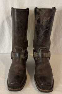 Vintage Frye Harness braun Leder Damen 7,5 Stiefel Cowboy Western halbhoch Y2K - Bild 1 von 11