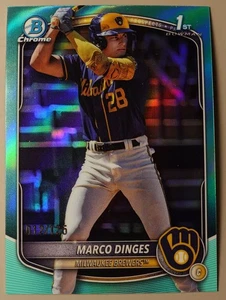 Marco Dinges 012/125 2025 Bowman Chrome Prospects 1st Aqua Refractor Milwaukee - Picture 1 of 2