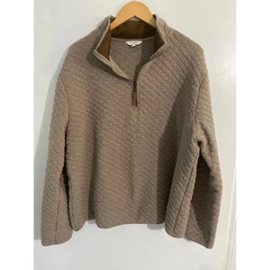 Banana Republic quilted half zip pullover men’s XXL brown cotton casual comfort - Picture 1 of 5