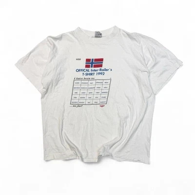 Camiseta Turista Branca Inter-Railer’s Oficial Noruega 1992 TAMANHO GG Masculina - Imagem 1 de 4