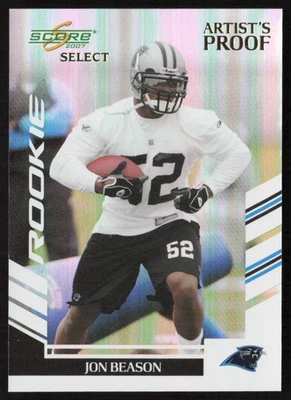 2007 Score Select Artist's Proof /32 Jon Beason #324 Rookie Panthers - Image 1 of 2