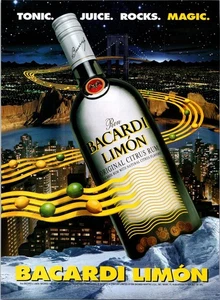 DE COLECCIÓN 1996 BACARDÍ LIMÓN RON BARRA DECORACIÓN ANUNCIO IMPRESO - Imagen 1 de 1