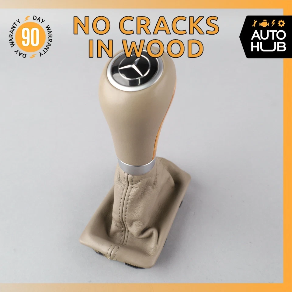 03-12 Mercedes R230 SL500 SL55 AMG Shifter Shift Knob Boot Cover Beige OEM - Image 1 of 4