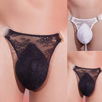 For Home For Sleep Mens G-String Low Rise Pouch Breathable High Elastic - image 1 of 4