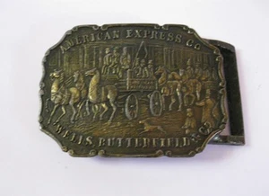 Vintage Gürtelschnalle American Express Co Wells Butterfield & Co SYNEK Studio NY - Bild 1 von 4