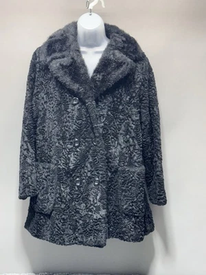 Vintage Black Persian Lamb Fur Coat Made In The USA ILGWU Measures Women’s M - image 1 of 4