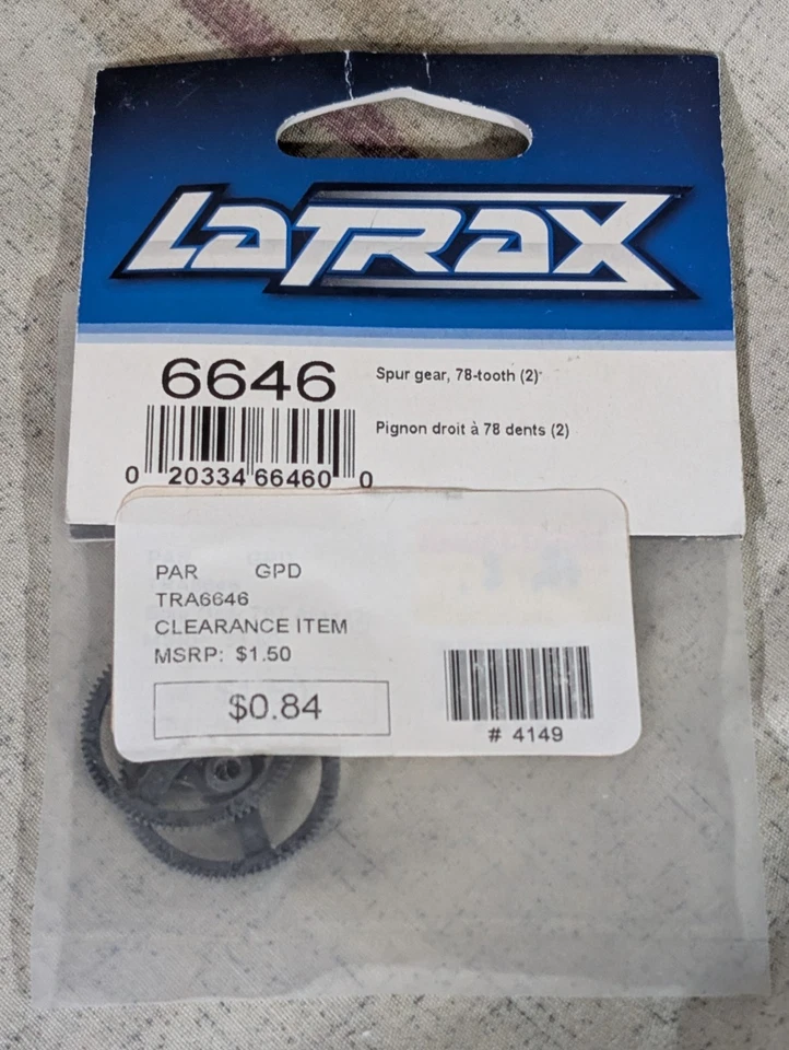 Traxxas 6646 LaTrax Spur Gear (2) (78T) B47 - Image 1 of 2