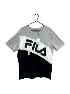 FILA New Unisex Grey White Black Brooklyn Tee XL - 100% Cotton - Picture 1 of 4