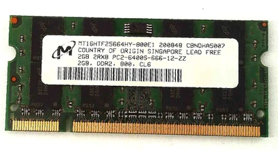 Micron 🔧 2GB DDR2-800 PC2-6400S SO-DIMM Laptop RAM 🟥 ☆ - Image 1 of 2