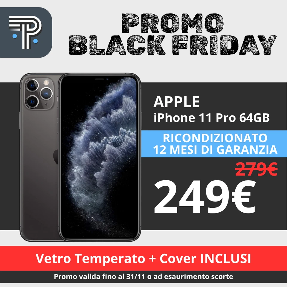 Apple iPhone 11 Pro 64GB, PROMO BLACK FRIDAY, 12 mesi di garanzia - Immagine 1 di 1