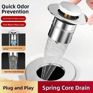 Anti-Odor Floor Drain Filter Push-Type Shower Hair Catcher - Picture 1 of 12