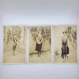 Antiguo RPPC 1925 Mujer Joven Moda Postales Dakota del Sur Lote de 3 - Imagen 1 de 5