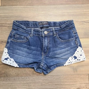 Silver Jeans Lacy Shorts Girls 12 Adjustable Waist Stretch Denim FLAW - Picture 1 of 9