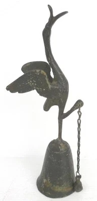 Belle et Ancienne CLOCHETTE de Table en Bronze Héron XIXème siècle Cloche - Photo 1/3