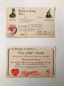 Prendedor corazón Dairyland miembro vintage soldados hombre de arena y "un mensaje a la madre" - Imagen 1 de 6