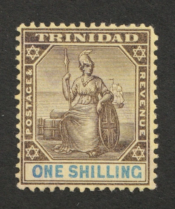 Trinidad Sc# 98 1904 - Un chelín - Britannia - Sello usado Cv$12 Foto 1 de 1