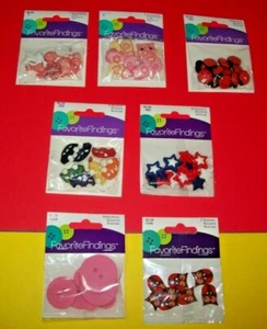 LOT of 3 FAVORITE FINDINGS BUTTONS IT'S A girl, LADY BUGS, CARS, Owls, ALL NEW** - Picture 1 of 8