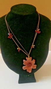 Alexis Bittar Lucite Flower double chain necklace with beads - Picture 1 of 3