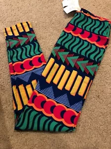 Legging LuLaRoe OS Divertido Verde Azteca Formas Geométricas Unicornio Talla Única Años 80 90 314 - Imagen 1 de 2
