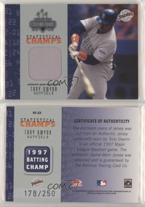 2003 Donruss Champions Statistical Champs Materials /250 Tony Gwynn #SC-23 HOF