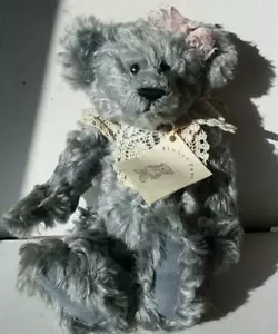 Oso de peluche Tinker Paws Artist azul rizado mohair articulado gamuza pata Chris Bilinski - Imagen 1 de 1