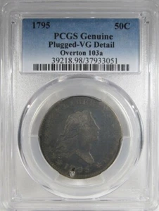 1795 Overton 103a Flowing Hair Half Dollar PCGS VG Details Certified Coins AK296 - Picture 1 of 5