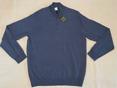 Jos. A. Bank Traveler Mens Merino Wool Long Sleeve Pullover 1/4 Zip Sweater 2XLT - Image 1 of 4