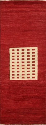 Rot/Elfenbein Modern Gabbeh Kashkoli Orientalisch Teppich Läufer Handgeknüpft 3 - Bild 1 von 4
