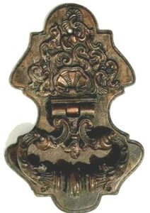 VTG European Serpent Tail Heavy Gothic Metal Cast Iron Old World Door Knocker - Picture 1 of 4