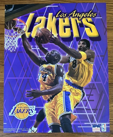 KOBE BRYANT & SHAQUILLE O'NEAL LA LAKERS VINTAGE POSTER 2000 Starline NBA SHAQ Cover