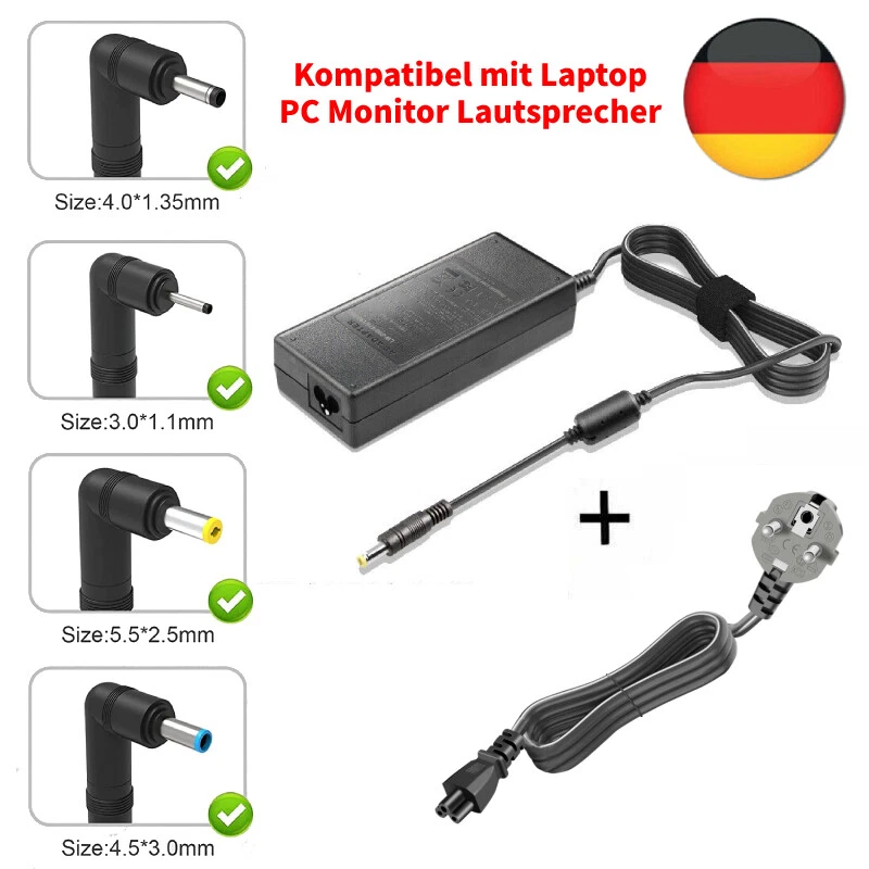 65W/45W Netzgerät Ladekabel für Acer Asus Hp Getac Laptop JBL Lautsprecher DE - Bild 1 von 4