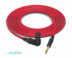 Mogami 2549 Cable | Neutrik Gold TRS to 90º XLR-Female | Red 12 Feet - Picture 1 of 1