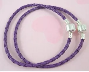 13pcs /Lot Purple Charm Leather Bracelets 18cm #P11-10 - Picture 1 of 3