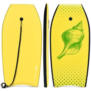 37" Lightweight Bodyboard Surfing w/Leash EPS Core Boarding IXPE for Sea Yellow - Picture 1 of 6