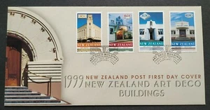 1999 New Zealand Art Deco Buildings 4v Stamps FDC - Picture 1 of 2