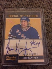 12/13 Panini Classic Social Signatures #SS-NK Nick Kypreos NY Rangers 