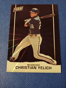 Tarjeta de radios arco iris del día del padre Christian Yelich Panini 2021/99 cerveceros #bb3 - Imagen 1 de 2