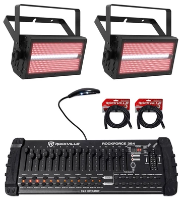 (2) Chauvet DJ Shocker Panel FX Blinder/Eye Candy Effect Lights+DMX Controller - Image 1 of 4