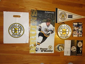 TERRY O'REILLY No 24 Retirement Package TICKET BANNER PENNANT PUCK BOSTON BRUINS - Picture 1 of 9