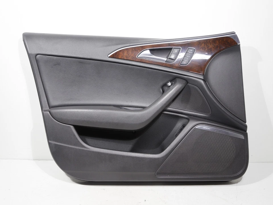 AUDI A6 C7 2012-2016 PANEL DE MOLDURA DE PUERTA INTERIOR DELANTERA IZQUIERDA NEGRO FABRICANTE ORIGINAL 🚗 82 K Foto 1 de 4