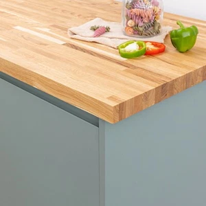 Solid Oak Kitchen Wood Worktops | 2M 3M Wooden Countertops | 40mm Thick Tabletop - Picture 1 of 6