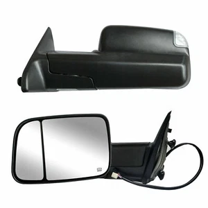 Tow Mirrors For 2014 2015 2016 2017 2018 Dodge Ram 1500 2500 Power Heated Signal - Picture 1 of 12
