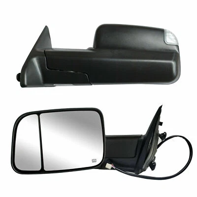 Tow Mirrors For 2014 2015 2016 2017 2018 Dodge Ram 1500 2500 Power Heated Signal - Image 1 of 4
